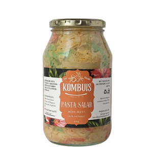pasta salad, bottled salad, bottled pasta salad, De Oude Kombuis